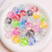 Feildoo 10 PCS Acrylic Beads,18mm Round Beads, Water Beads Loose Space Beads for String Pen Beads Round Spacer Beads for Jewelry Making DIY Beading Bracelets, Random Mix Color